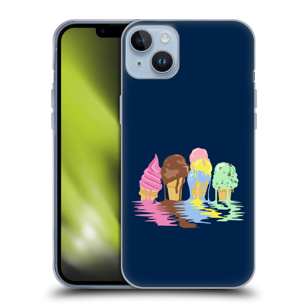 Rachel Caldwell Illustrations Ice Cream River Soft Gel Case for Apple iPhone 14 Plus