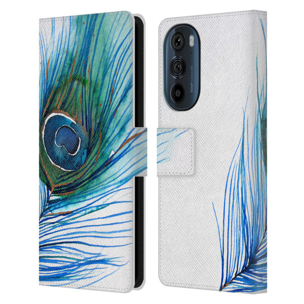 Mai Autumn Feathers Peacock Leather Book Wallet Case Cover For Motorola Edge 30