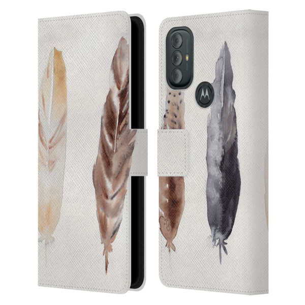 Mai Autumn Feathers Pattern Leather Book Wallet Case Cover For Motorola Moto G10 / Moto G20 / Moto G30