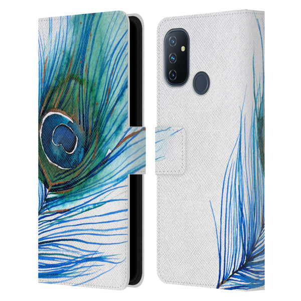 Mai Autumn Feathers Peacock Leather Book Wallet Case Cover For OnePlus Nord N100