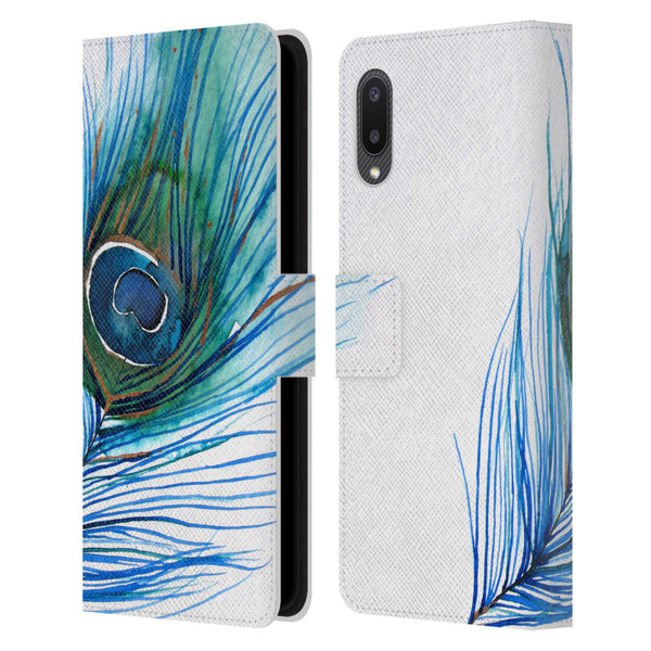 Mai Autumn Feathers Peacock Leather Book Wallet Case Cover For Samsung Galaxy A02/M02 (2021)
