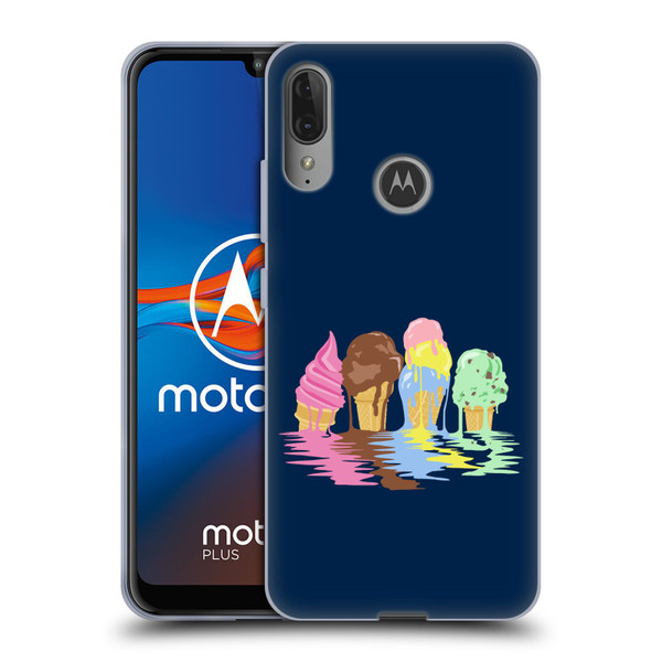 Rachel Caldwell Illustrations Ice Cream River Soft Gel Case for Motorola Moto E6 Plus
