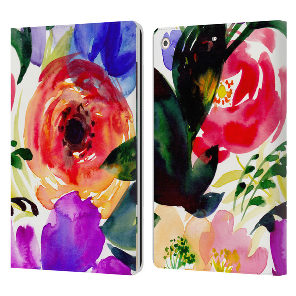 Mai Autumn Floral Garden Bloom Leather Book Wallet Case Cover For Apple iPad 10.2 2019/2020/2021