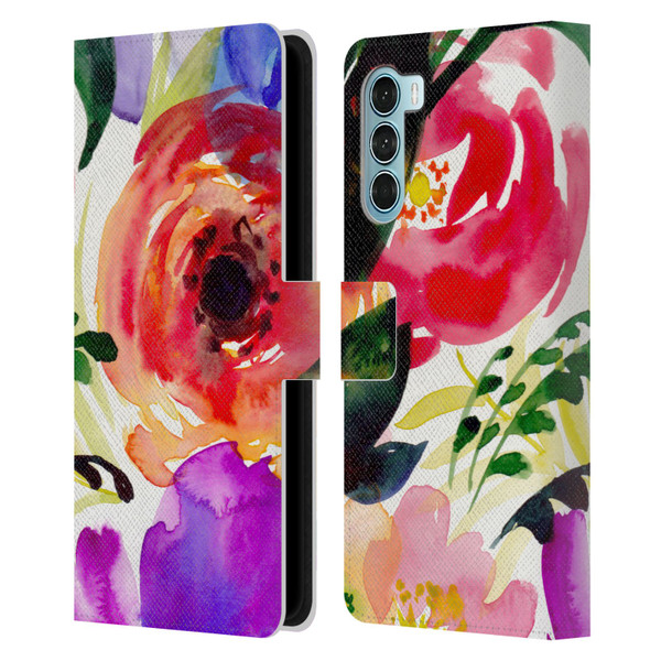 Mai Autumn Floral Garden Bloom Leather Book Wallet Case Cover For Motorola Edge S30 / Moto G200 5G