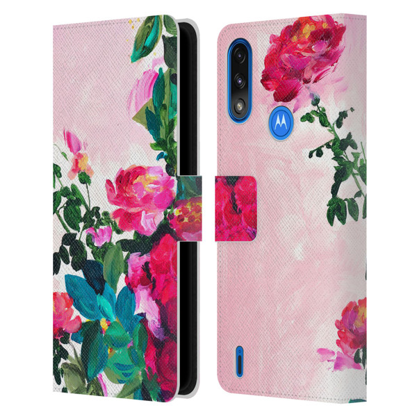 Mai Autumn Floral Garden Rose Leather Book Wallet Case Cover For Motorola Moto E7 Power / Moto E7i Power