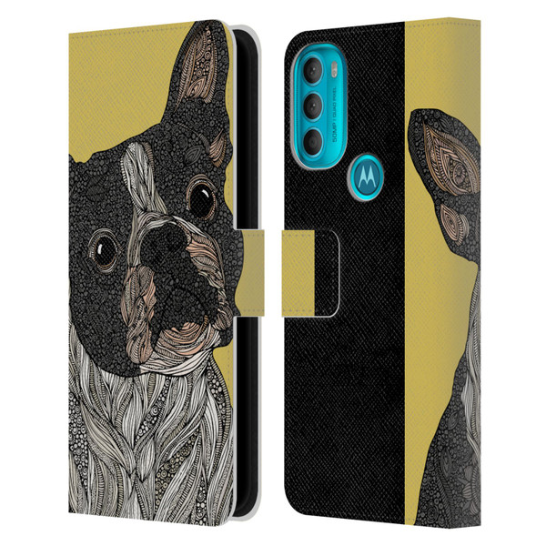 Valentina Dogs French Bulldog Leather Book Wallet Case Cover For Motorola Moto G71 5G