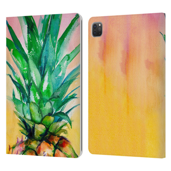Mai Autumn Paintings Ombre Pineapple Leather Book Wallet Case Cover For Apple iPad Pro 11 2020 / 2021 / 2022