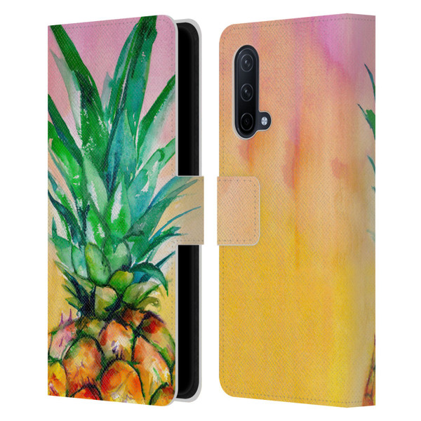 Mai Autumn Paintings Ombre Pineapple Leather Book Wallet Case Cover For OnePlus Nord CE 5G