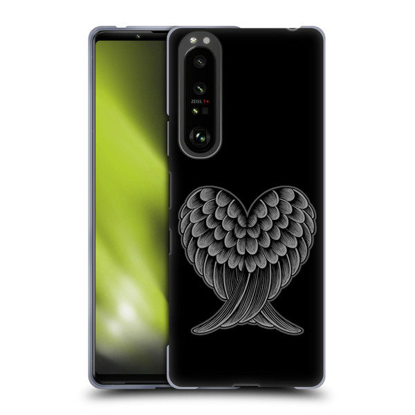 Rachel Caldwell Illustrations Heart Wings Soft Gel Case for Sony Xperia 1 III