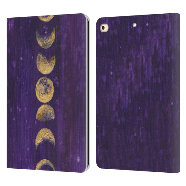 Mai Autumn Space And Sky Moon Phases Leather Book Wallet Case Cover For Apple iPad 9.7 2017 / iPad 9.7 2018