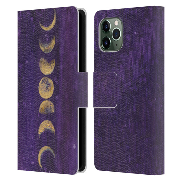 Mai Autumn Space And Sky Moon Phases Leather Book Wallet Case Cover For Apple iPhone 11 Pro
