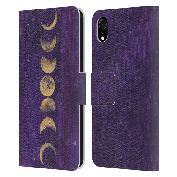 Mai Autumn Space And Sky Moon Phases Leather Book Wallet Case Cover For Apple iPhone XR