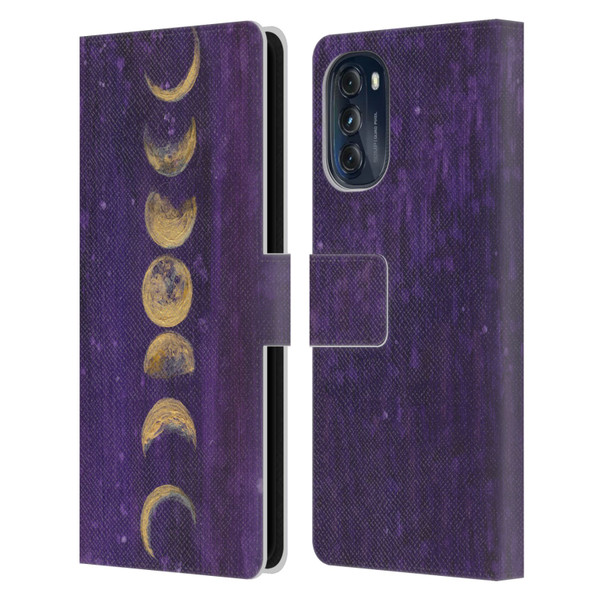 Mai Autumn Space And Sky Moon Phases Leather Book Wallet Case Cover For Motorola Moto G (2022)