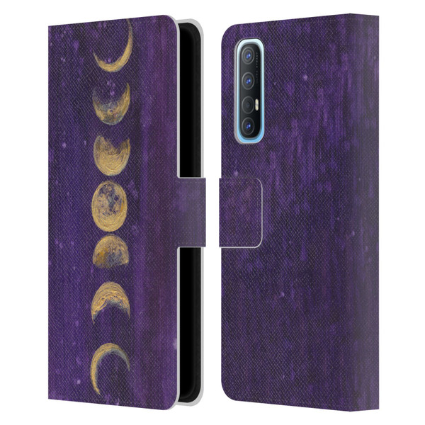 Mai Autumn Space And Sky Moon Phases Leather Book Wallet Case Cover For OPPO Find X2 Neo 5G