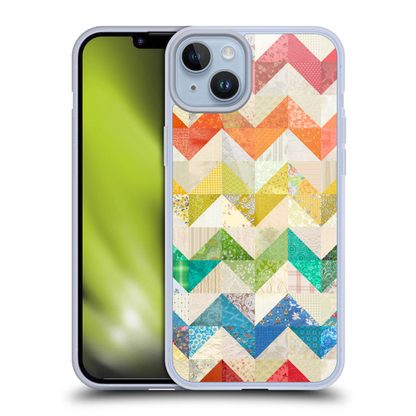 Rachel Caldwell Patterns Zigzag Quilt Soft Gel Case for Apple iPhone 14 Plus