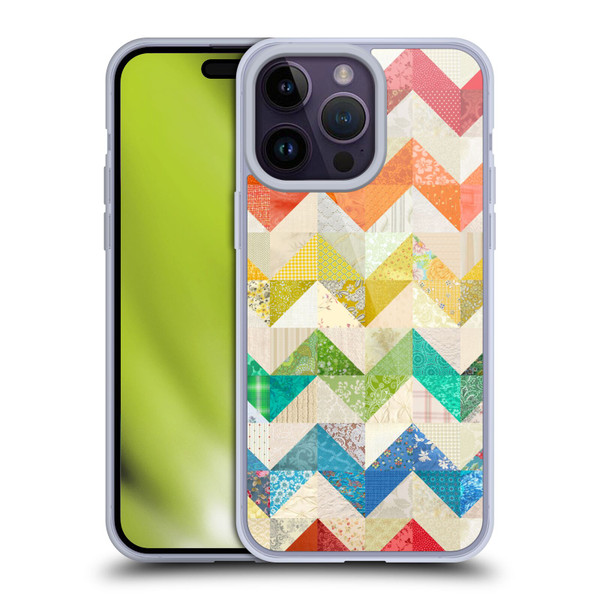 Rachel Caldwell Patterns Zigzag Quilt Soft Gel Case for Apple iPhone 14 Pro Max