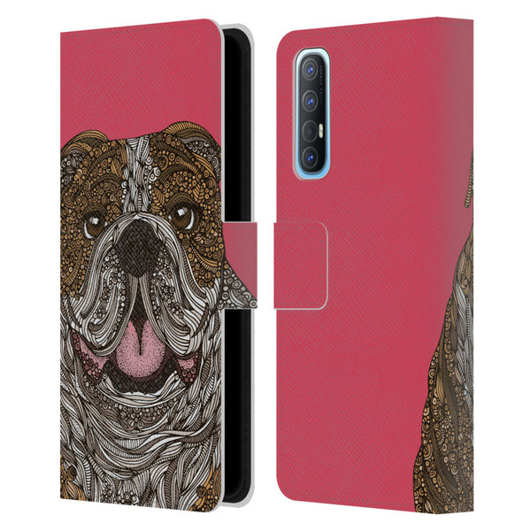 Valentina Dogs English Bulldog Leather Book Wallet Case Cover For OPPO Find X2 Neo 5G