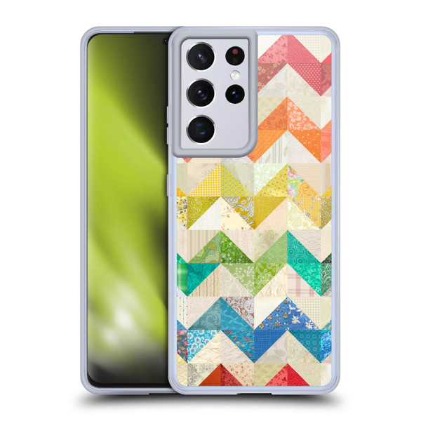 Rachel Caldwell Patterns Zigzag Quilt Soft Gel Case for Samsung Galaxy S21 Ultra 5G