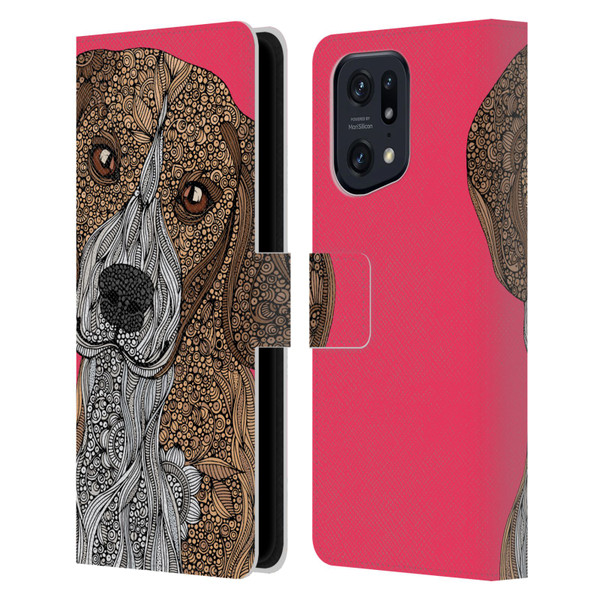 Valentina Dogs Beagle Leather Book Wallet Case Cover For OPPO Find X5 Pro