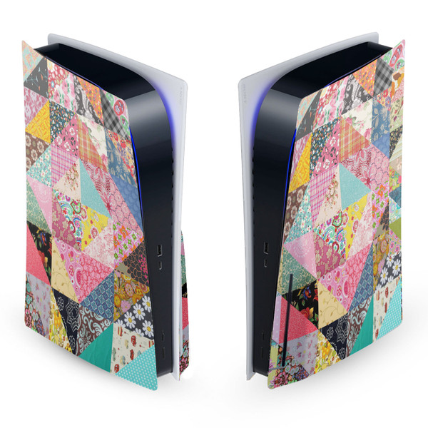 Rachel Caldwell Art Mix Quilt Vinyl Sticker Skin Decal Cover for Sony PS5 Disc Edition Console