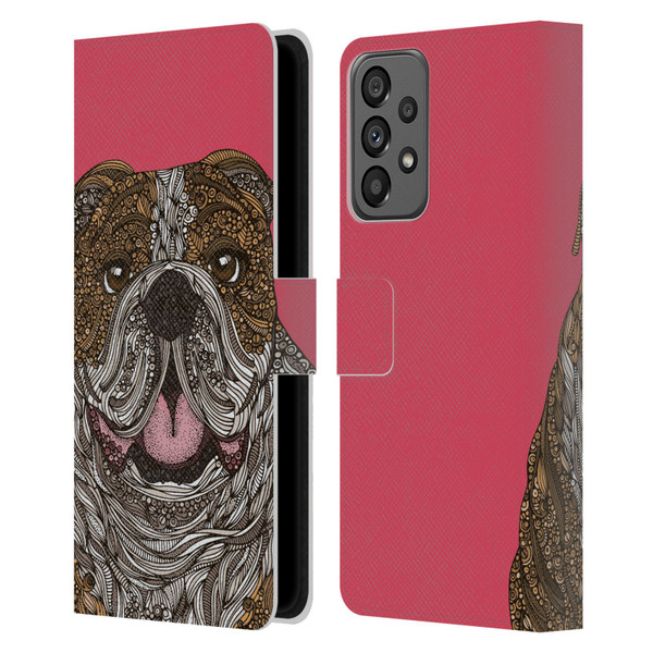 Valentina Dogs English Bulldog Leather Book Wallet Case Cover For Samsung Galaxy A73 5G (2022)