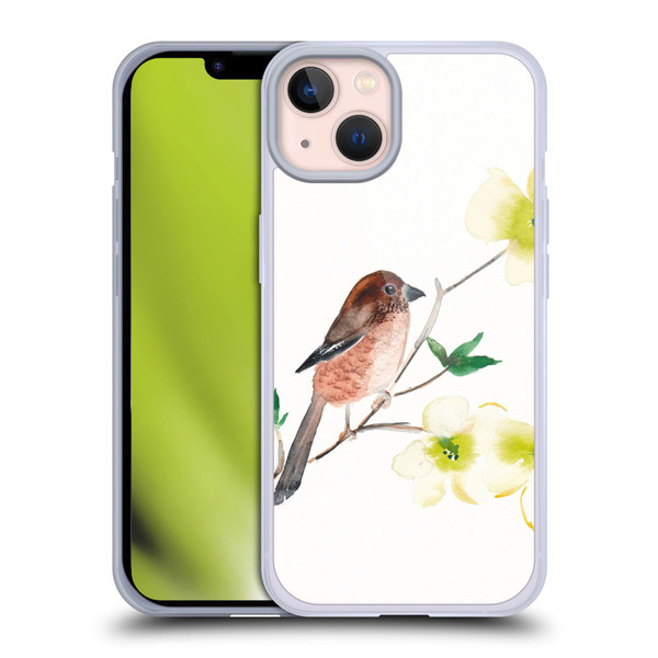 Mai Autumn Birds Dogwood Branch Soft Gel Case for Apple iPhone 13