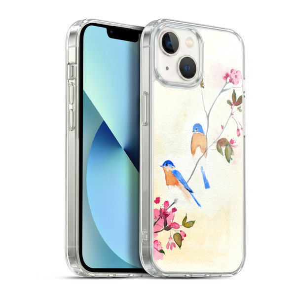 Mai Autumn Birds Blossoms Soft Gel Case for Apple iPhone 13