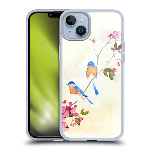 Mai Autumn Birds Blossoms Soft Gel Case for Apple iPhone 14 Plus