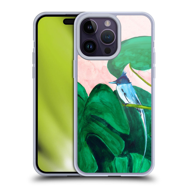 Mai Autumn Birds Monstera Plant Soft Gel Case for Apple iPhone 14 Pro Max