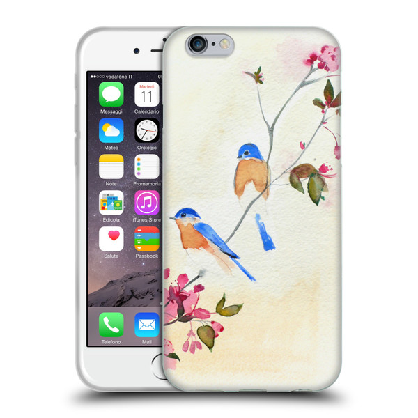 Mai Autumn Birds Blossoms Soft Gel Case for Apple iPhone 6 / iPhone 6s