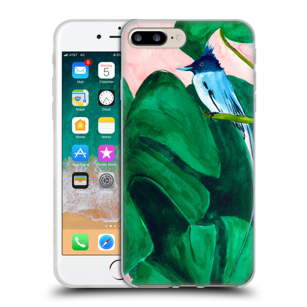 Mai Autumn Birds Monstera Plant Soft Gel Case for Apple iPhone 7 Plus / iPhone 8 Plus