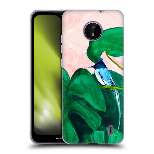 Mai Autumn Birds Monstera Plant Soft Gel Case for Nokia C10 / C20