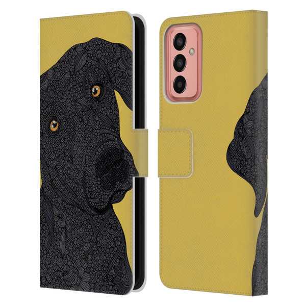 Valentina Dogs Black Labrador Leather Book Wallet Case Cover For Samsung Galaxy M13 (2022)