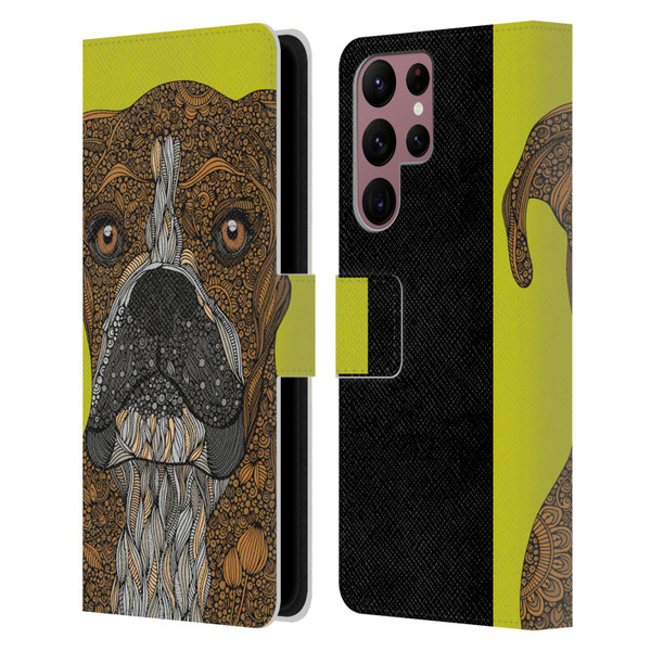 Valentina Dogs Boxer Leather Book Wallet Case Cover For Samsung Galaxy S22 Ultra 5G