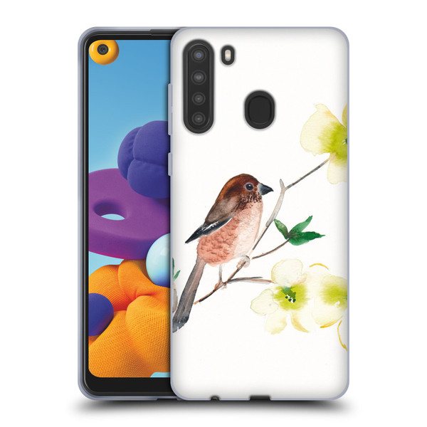 Mai Autumn Birds Dogwood Branch Soft Gel Case for Samsung Galaxy A21 (2020)
