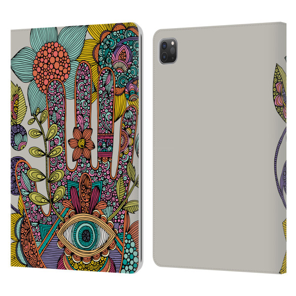 Valentina Symbols Illustration Hamsa Leather Book Wallet Case Cover For Apple iPad Pro 11 2020 / 2021 / 2022