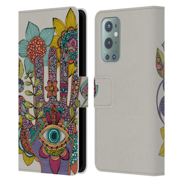 Valentina Symbols Illustration Hamsa Leather Book Wallet Case Cover For OnePlus 9