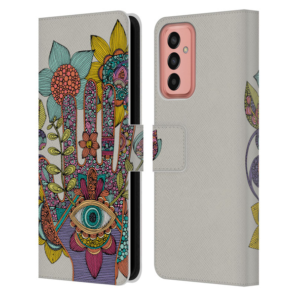 Valentina Symbols Illustration Hamsa Leather Book Wallet Case Cover For Samsung Galaxy M13 (2022)