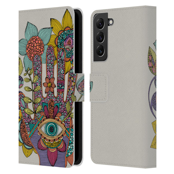 Valentina Symbols Illustration Hamsa Leather Book Wallet Case Cover For Samsung Galaxy S22+ 5G