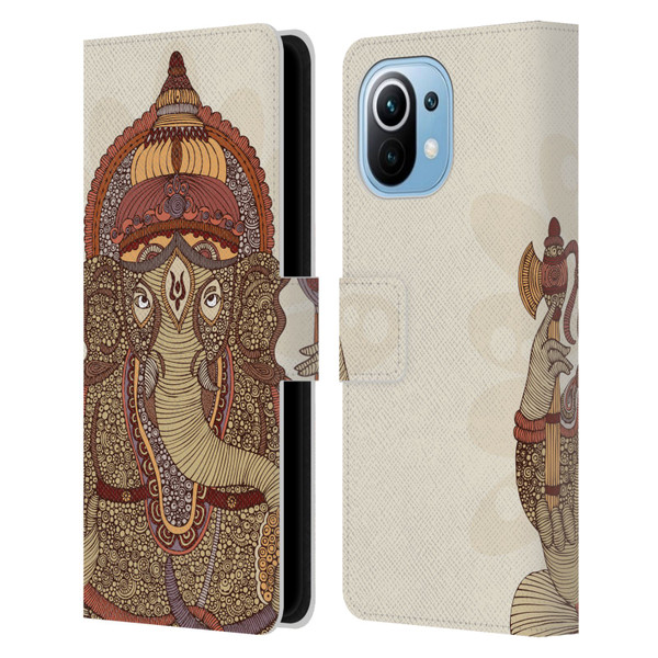 Valentina Symbols Illustration Ganesha Leather Book Wallet Case Cover For Xiaomi Mi 11