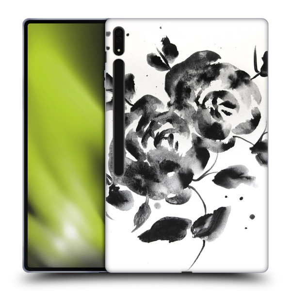 Mai Autumn Floral Blooms Black Beauty Soft Gel Case for Samsung Galaxy Tab S8 Ultra