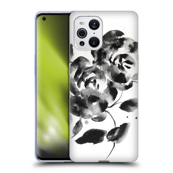 Mai Autumn Floral Blooms Black Beauty Soft Gel Case for OPPO Find X3 / Pro