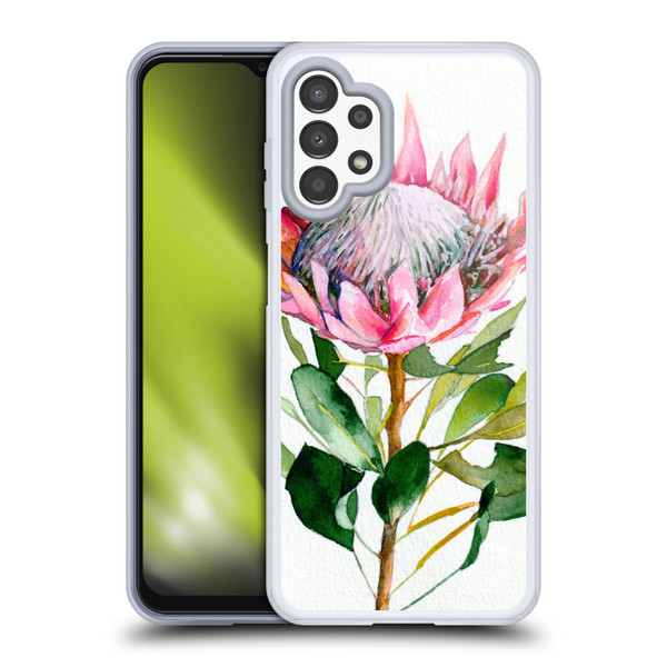 Mai Autumn Floral Blooms Protea Soft Gel Case for Samsung Galaxy A13 (2022)