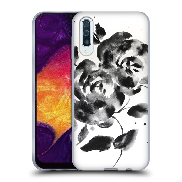 Mai Autumn Floral Blooms Black Beauty Soft Gel Case for Samsung Galaxy A50/A30s (2019)