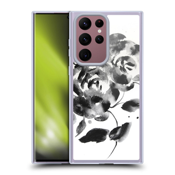 Mai Autumn Floral Blooms Black Beauty Soft Gel Case for Samsung Galaxy S22 Ultra 5G