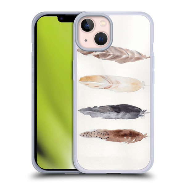 Mai Autumn Feathers Pattern Soft Gel Case for Apple iPhone 13