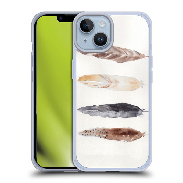 Mai Autumn Feathers Pattern Soft Gel Case for Apple iPhone 14