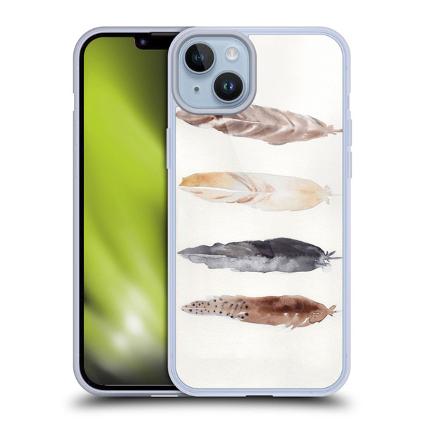 Mai Autumn Feathers Pattern Soft Gel Case for Apple iPhone 14 Plus