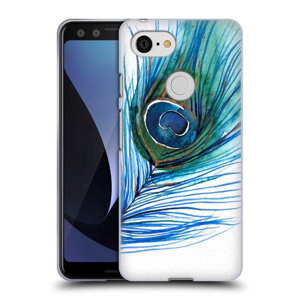 Mai Autumn Feathers Peacock Soft Gel Case for Google Pixel 3