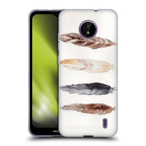 Mai Autumn Feathers Pattern Soft Gel Case for Nokia C10 / C20